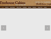 Tablet Screenshot of hotspringstreehousecabins.com